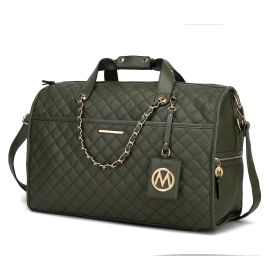 MKF Collection Lexie Vegan Leather Women Duffle by Mia K (Color: Olive)