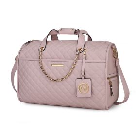 MKF Collection Lexie Vegan Leather Women Duffle by Mia K (Color: Pink)
