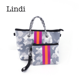 Neoprene Handbag & Wristlet (Style: Lindi)