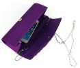 Evening Clutchbag Womens Pleated Crystal-Studded Satin Handbag Party Handbag